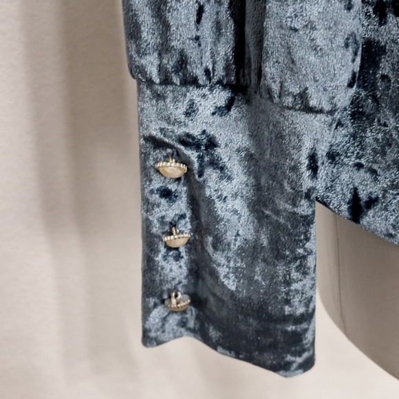 Sunshine & Rodeos Crushed Velvet Whimsigoth V-Neck Top Size S - Picture 5 of 12